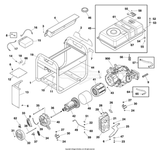 Main Unit (80025239) Diagram and Parts List for 030724-01  Briggs and Stratton Generator